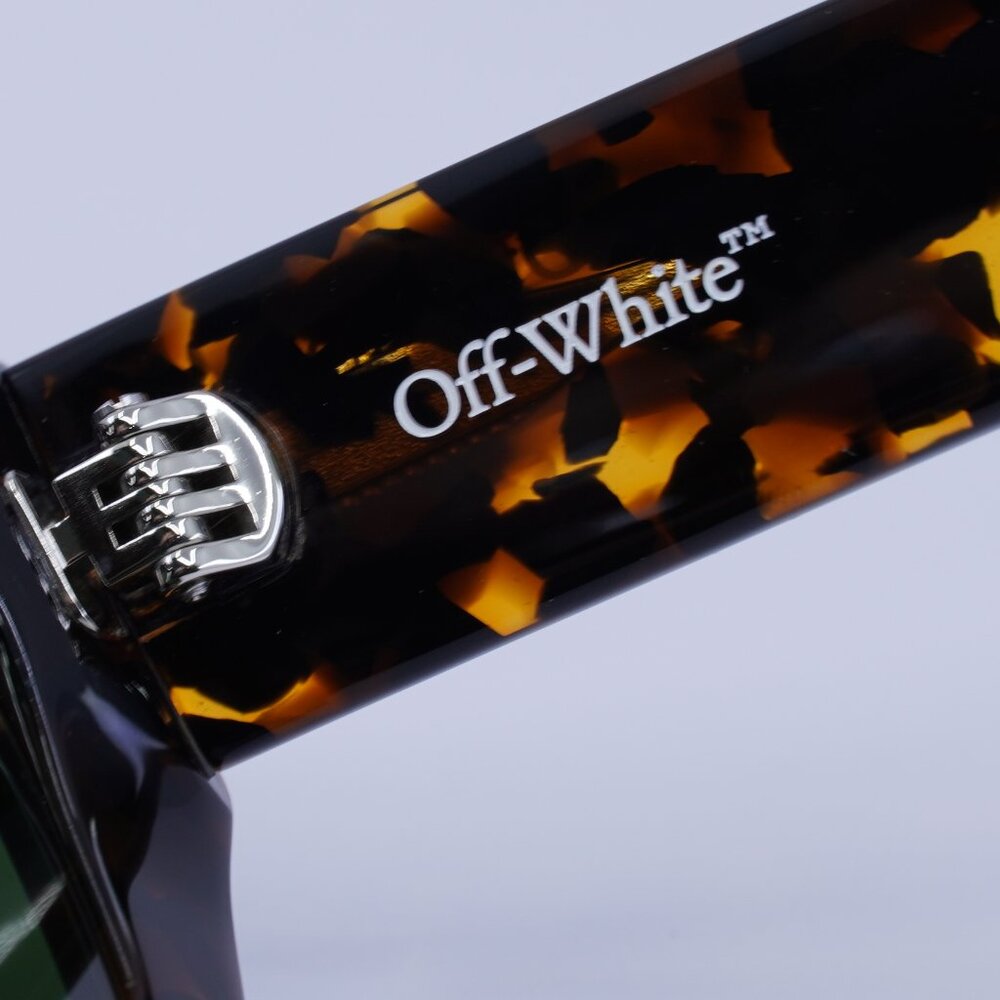 Off-White OERI137 AURORA 6055 Sunglasses Havana Cat Eye Frame, Green Lenses - Picture 9 of 11